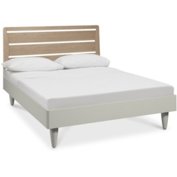 Delta Scandi Oak and Soft Grey Slatted Bedstead - 150cm King - thumbnail 4