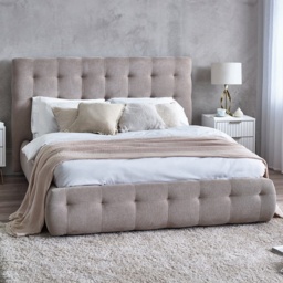 Julian Bowen Odette Bed - Light Taupe - 150cm King - thumbnail 1