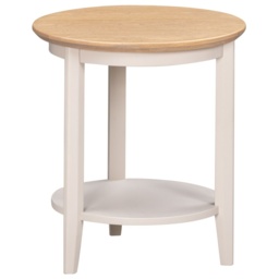 Caldecott Round Lamp Table - Light Oak/Stone Grey - thumbnail 2
