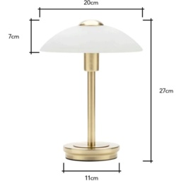 BHS Archie Touch Sensitive Lamp - Satin Brass/Alabaster - thumbnail 2