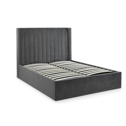 Julian Bowen Langham Scalloped Headboard Storage Bed - Grey - 150cm King - thumbnail 3