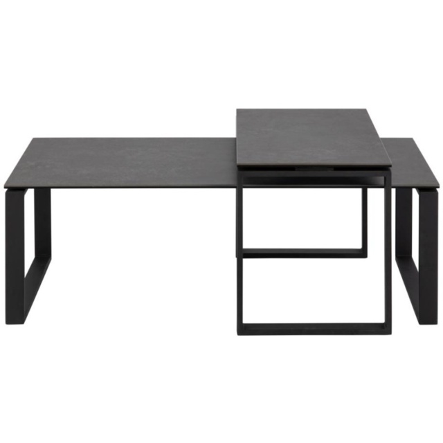 Katrine Rectangular Ceramic Coffee Table - Black - image 1