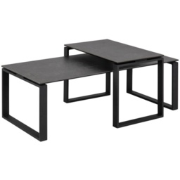Katrine Rectangular Ceramic Coffee Table - Black - thumbnail 2