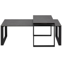 Katrine Rectangular Ceramic Coffee Table - Black