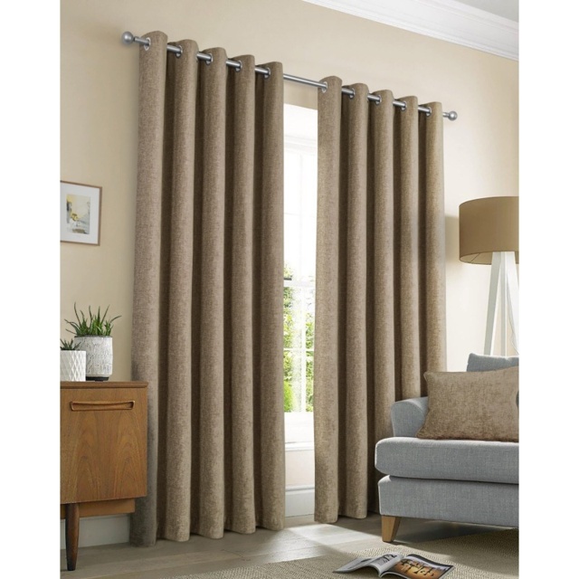 Sundour Amberley Thermal Eyelet Curtains - Natural - W 90 x D 90 - image 1