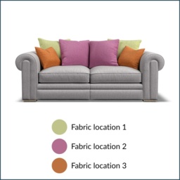 Olympus Large Pillow Back Fabric Split Sofa - Fabric Grade A - thumbnail 2
