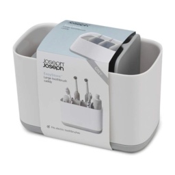 Joseph Joseph Easy-Store Large Toothbrush Caddy - WHITE/GREY - 17.1cm x 9cm x 13cm - thumbnail 4
