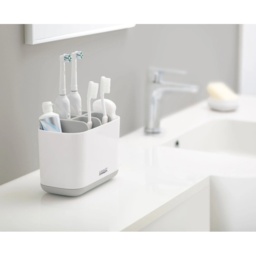 Joseph Joseph Easy-Store Large Toothbrush Caddy - WHITE/GREY - 17.1cm x 9cm x 13cm - thumbnail 2