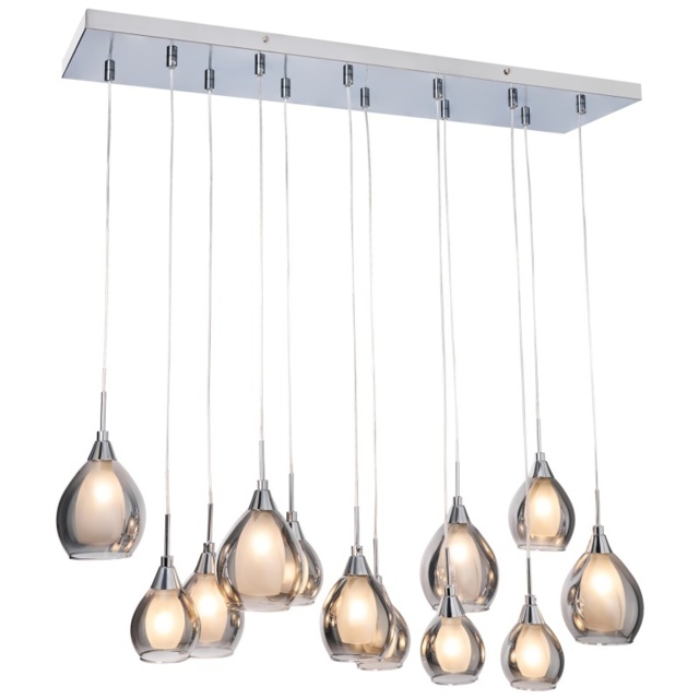 BHS Carmella Diner 12 Light Ceiling Pendant Light - Chrome/Smoke - image 1