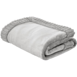 Catherine Lansfield Velvet and Fur Throw Silver Grey - thumbnail 2