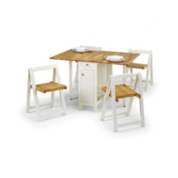 Julian Bowen Savoy Dining Table Set - White/Natural Finish - thumbnail 2
