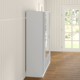 Stuttgart Soft Grey/Alpine White 210cm Height 4 Door Combination Wardrobe - thumbnail 4