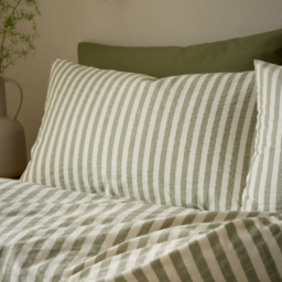 Pineapple Elephant Cotton Rich Woven Stripe Duvet Set - Green - Single - thumbnail 2