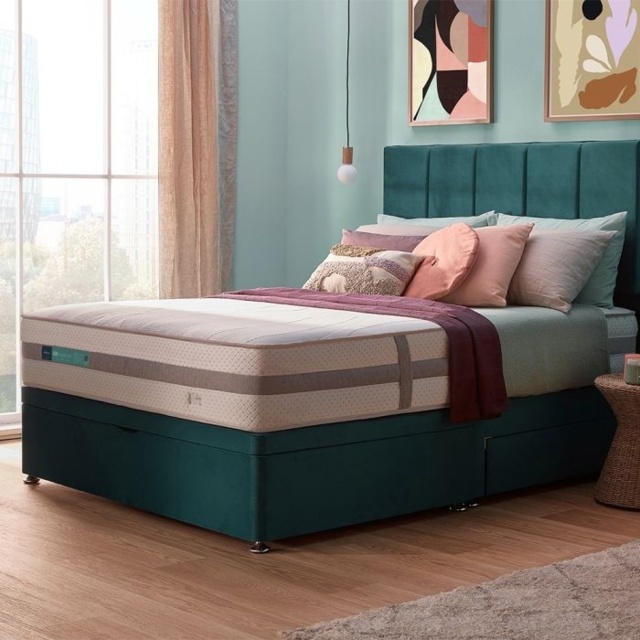 Silentnight Replenish Mattress and Divan Set - 150cm King - 22 Drawers - Standard Fabric