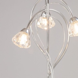 BHS Marianne Floor Lamp - Chrome/Clear - thumbnail 3