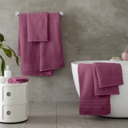 Catherine Lansfield Zero Twist Towels - Raspberry - Hand Towel - thumbnail 2