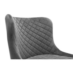 Julian Bowen Luxe Velvet Bar Stool - Grey - thumbnail 2