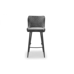 Julian Bowen Luxe Velvet Bar Stool - Grey - thumbnail 3