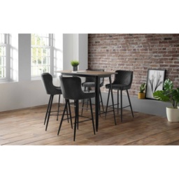 Julian Bowen Luxe Velvet Bar Stool - Grey - thumbnail 4