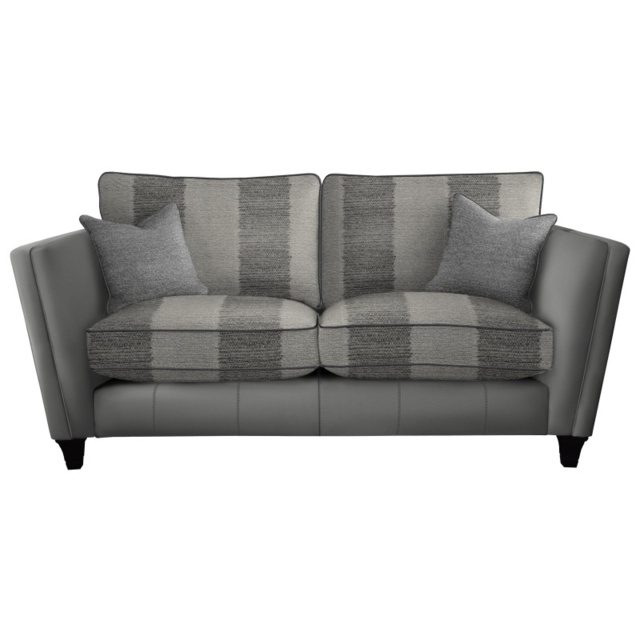 Parker Knoll Harlow Large 2 Seater Formal Back Leather/Fabric Sofa - Leather/Fabric Mix - image 1