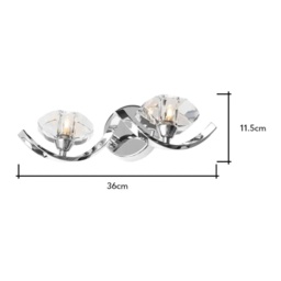 BHS Bella Wall Light - Chrome/Clear - thumbnail 2