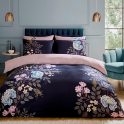 Sara Miller Oriental Blossom Duvet Set - Pink/Navy - Single - thumbnail 2