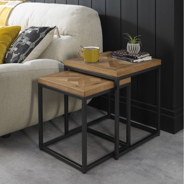 Vancouver Rustic Oak Nest Of Tables - image 1
