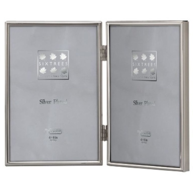 Sixtrees Cambridge Double Photo Frame - Silver Plated - 7 x 5 Landscape - image 1