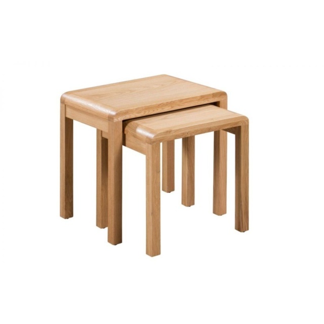 Julian Bowen Curve Oak Nest Of 2 Tables - image 1