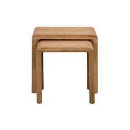 Julian Bowen Curve Oak Nest Of 2 Tables - thumbnail 3