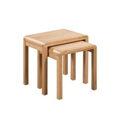 Julian Bowen Curve Oak Nest Of 2 Tables - thumbnail 1