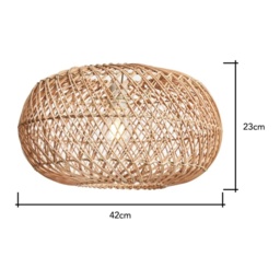 BHS Kyle Oval Rattan Easyfit Light Shade 42cm - Natural - thumbnail 2