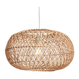 BHS Kyle Oval Rattan Easyfit Light Shade 42cm - Natural - thumbnail 1