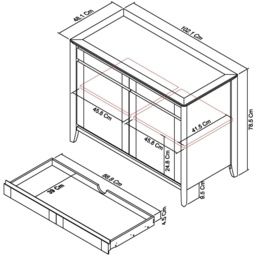 Brampton Grey Narrow Sideboard - thumbnail 4
