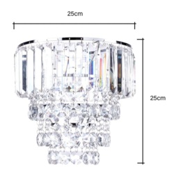 BHS Paladina Easy Fit Light Shade 25cm - Chrome - thumbnail 2