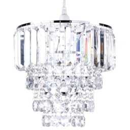 BHS Paladina Easy Fit Light Shade 25cm - Chrome - thumbnail 1