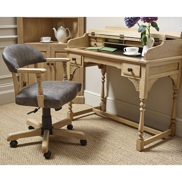 Wood Bros OC3032 Old Charm Captains Office Chair - Grade T Leather - Classic Finish - image 1