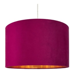 BHS Velvet Easyfit Light Shade 40cm - Raspberry Red - thumbnail 1