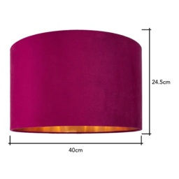 BHS Velvet Easyfit Light Shade 40cm - Raspberry Red - thumbnail 2