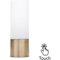 BHS Tilly Cylinder Touch Lamp - Antique Brass/Alabaster