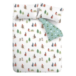 Catherine Lansfield Snowy Penguin Brushed Cotton Duvet Set - White - Single - thumbnail 4