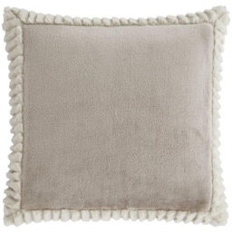 Catherine Lansfield Velvet and Fur Cushion Natural - thumbnail 2