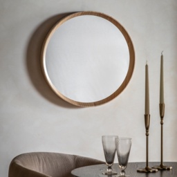 Gallery Direct Cedar Small Round Mirror 56cm - Oak