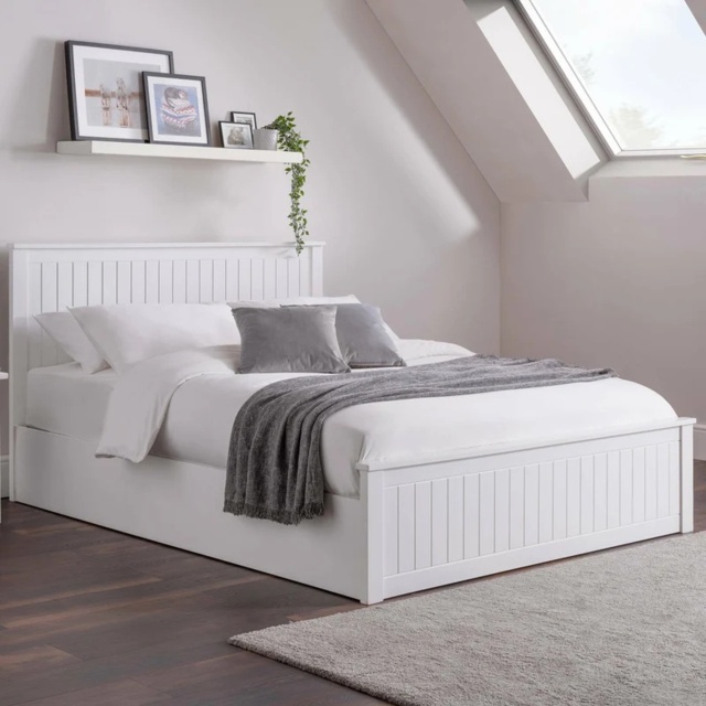 Julian Bowen Maine Ottoman Bed - Surf White - 150cm King - image 1