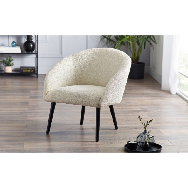 Julian Bowen Amari Boucle Accent Chair - Ivory