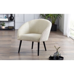 Julian Bowen Amari Boucle Accent Chair - Ivory - thumbnail 1
