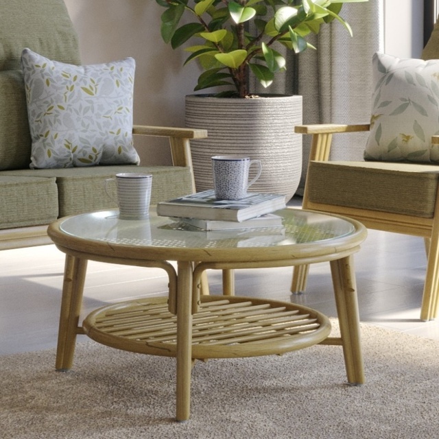 Daro Dingley 80cm Glass Top Round Coffee Table - image 1