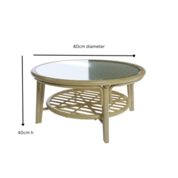Daro Dingley 80cm Glass Top Round Coffee Table - thumbnail 4
