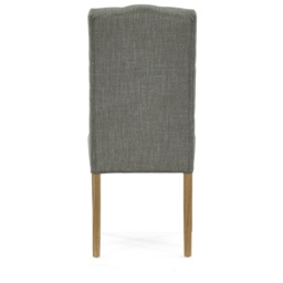 Ascot Grey Button Back Upholstered Dining Chair Pair - thumbnail 4