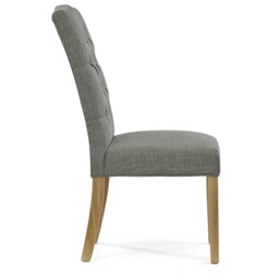 Ascot Grey Button Back Upholstered Dining Chair Pair - thumbnail 3